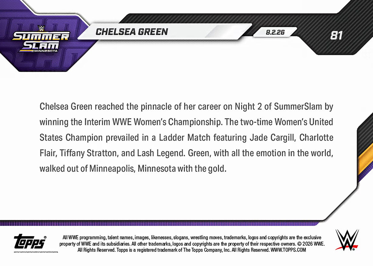 Topps NOW - 2026 WWE - Chelsea Green - Card #81