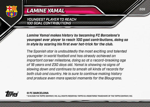 Topps Now Lamine Yamal Barca 100 Goles (carta Individual)
