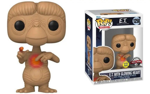 Figura De Accion E.t Con Glowing Heart 1258 Special Edition / Glow Exclusivo E.t El Extraterrestre Movies Funko Pop