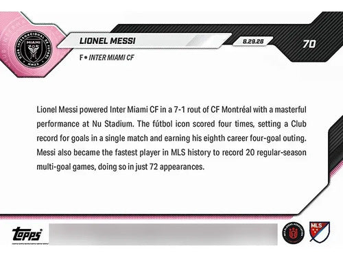 Topps Now Lionel Messi Inter Miami Card #70