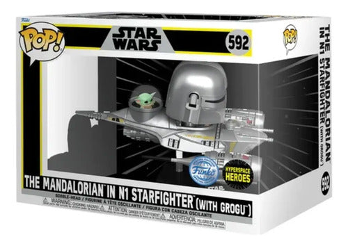 Funko Pop Star Wars 592 El Mandaloriano En N1 Starfighter