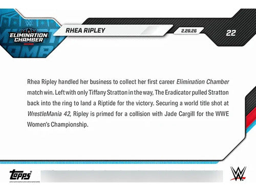 Topps Now Rhea Ripley Wwe 2026 (tarjeta Individual)