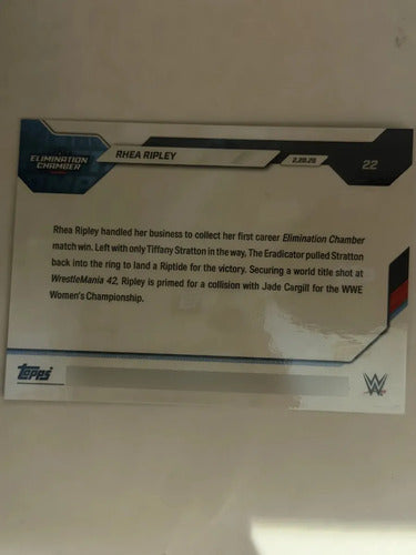 Topps Now Rhea Ripley Wwe 2026 (tarjeta Individual)
