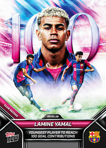 Topps Now Lamine Yamal Barca 100 Goles (carta Individual)