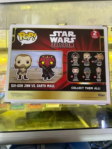 Funko Pop Star Wars Qui Gon Jinn Vs Darth Maul Figura Dobble