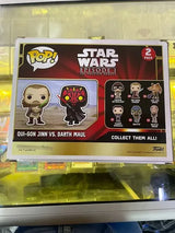 Funko Pop Star Wars Qui Gon Jinn Vs Darth Maul Figura Dobble mini
