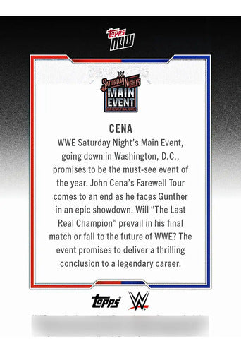 Topps Now Wwe John Cena 2025 Exclusiva (carta Individual)