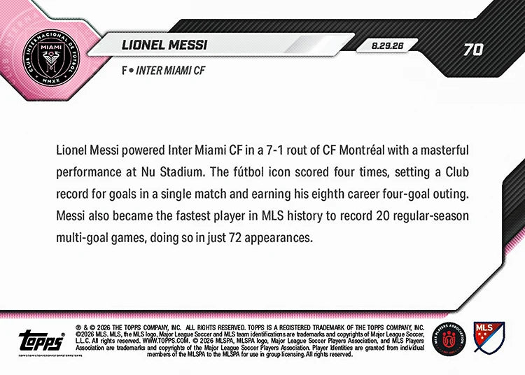 Topps NOW - Lionel Messi MLS 2026 - Card 70